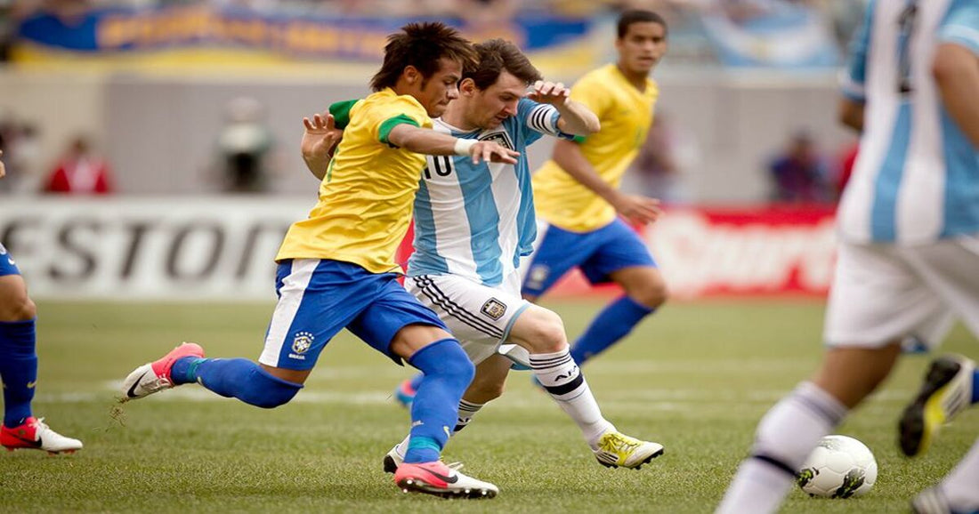 Argentina vs Brazil greatest South American vintage football jerseys — authentic high-quality replicas