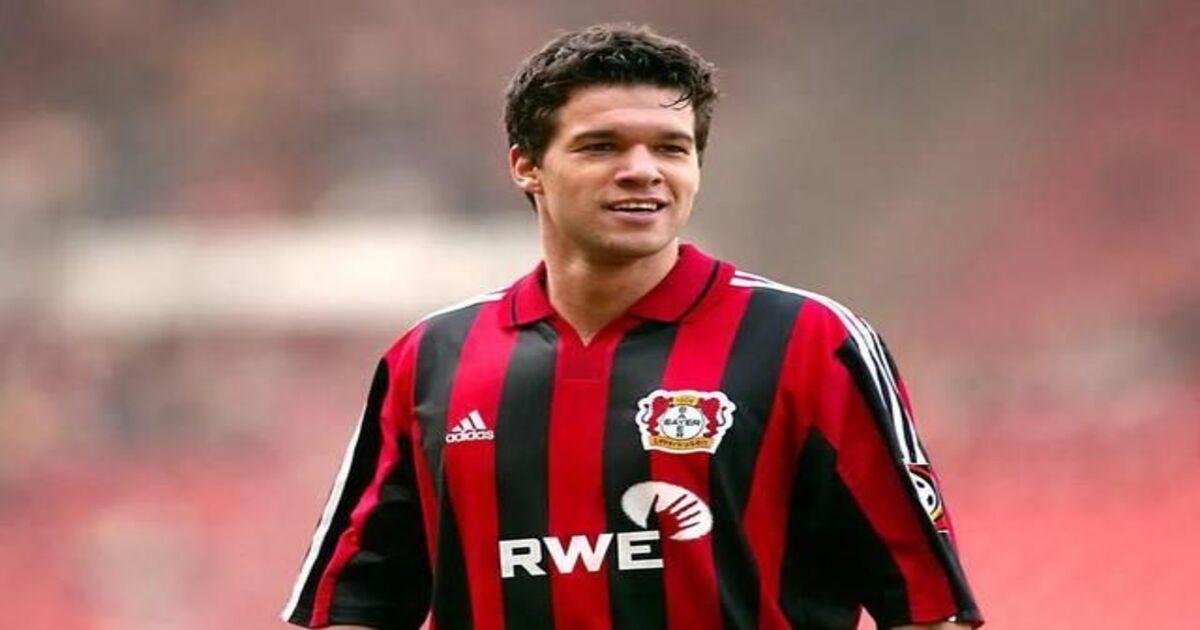 Michael Ballack wearing a Bayer Leverkusen football jersey