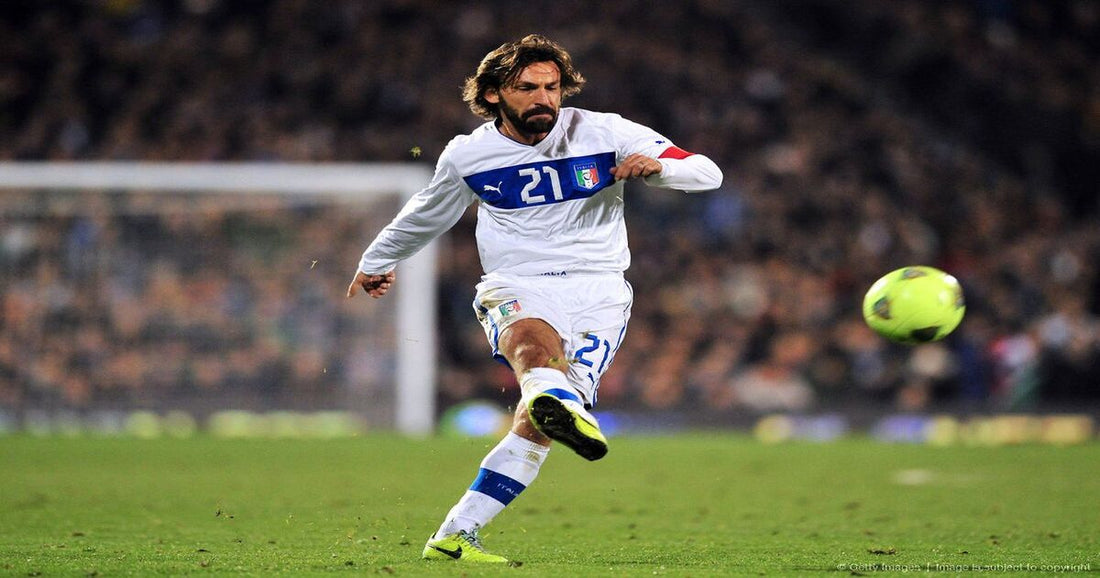 Andrea Pirlo legend — career highlights and most iconic vintage Juventus and AC Milan jerseys, authentic replicas